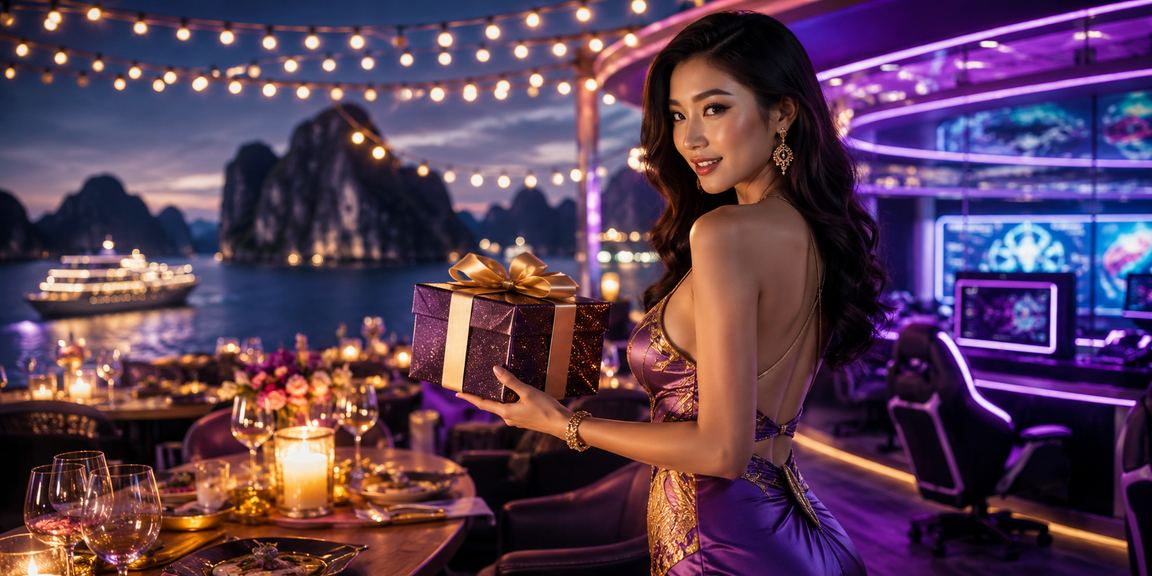 Người dùng trẻ đặt cược esports trên bãi biển Hạ Long với thiết bị di động